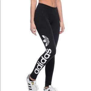 Adidas Black Linear Logo Leggings